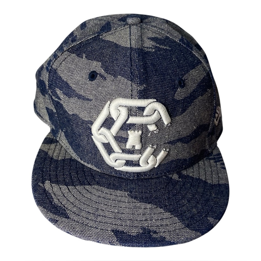 Crooks & Castles Hat Men 7 5/8 Camo Embroidered 59Fifty New Era Hat Fitted Cap